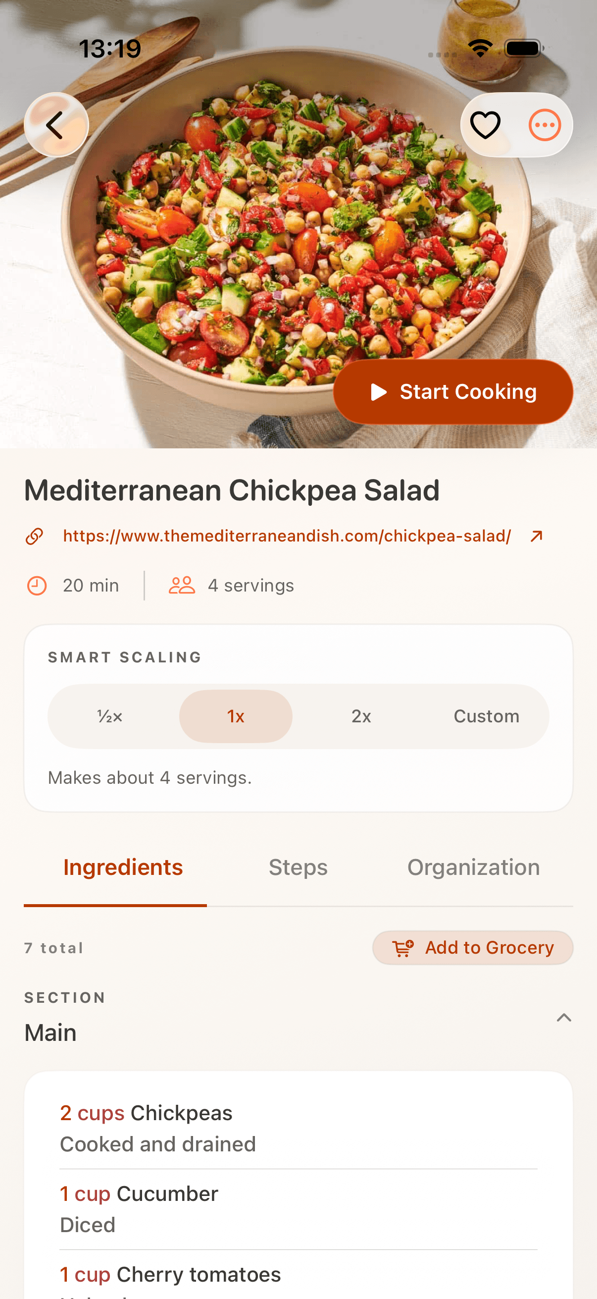 CookClip recipe detail screen